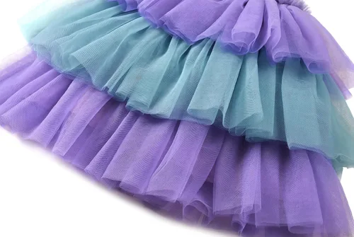 Vista 5 de Vestido tutú de tul para niña vestido de tutú sin mangas vestido de princesa con diadema de flores