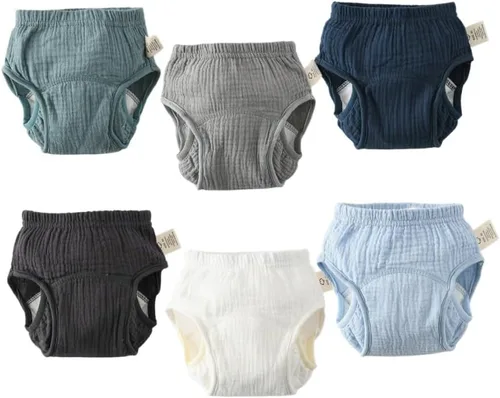 Vista 12 de Ropa interior de entrenamiento para bebé, algodón suave, absorbente, ropa interior de entrenamiento para bebés, niños y niñas, paquete de 6 Chico