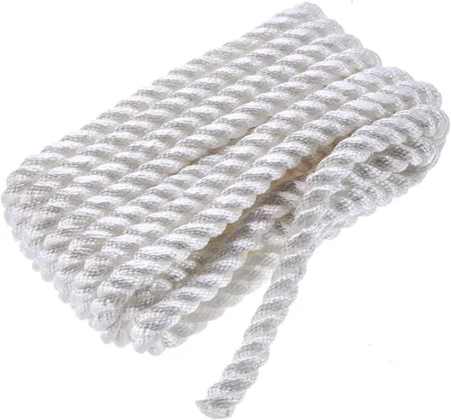 Vista 6 de Attwood 11715-7 Premium 3-Strand Twisted Nylon Dock Line, 1/2-Inch Thick, 25 Feet Long, Pre-Spliced One End, White (Pack of 2)