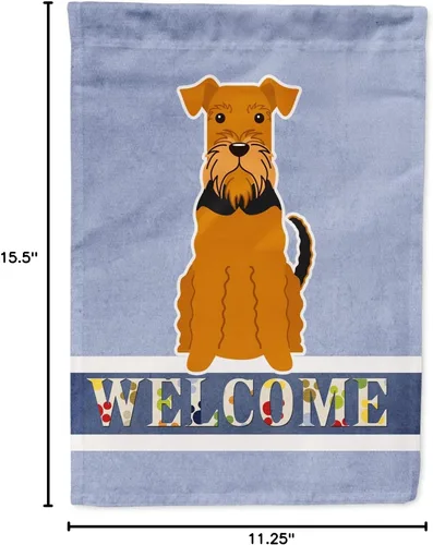 Vista 8 de Caroline's Treasures BB5622GF Airedale - Bandera de bienvenida para jardín, bandera decorativa para patio, exteriores, patio, parterres