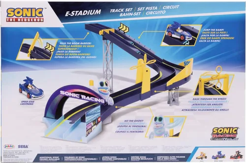 Vista 6 de Sonic The Hedgehog E-Stadium Track Set con vehículo fundido a presión 1:64