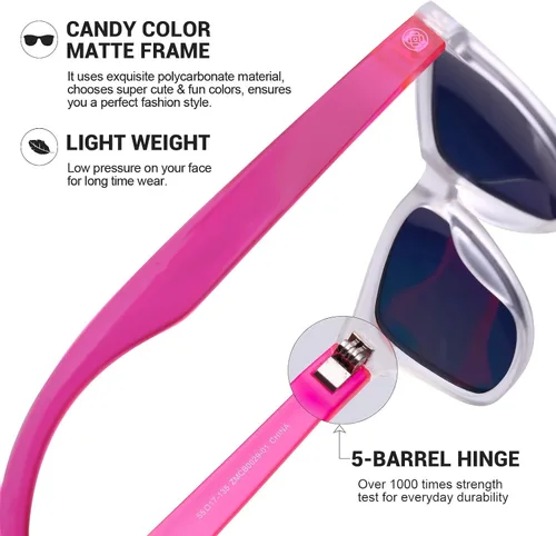 Vista 3 de Gafas de sol para mujer UV400 espejadas, apto para exteriores, vacaciones, conducción