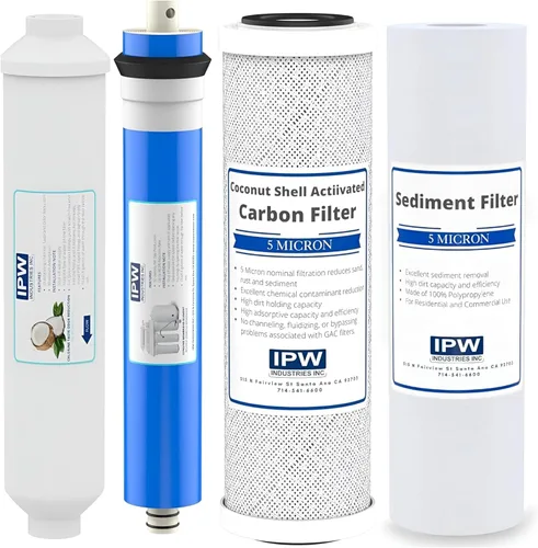 Vista 5 de IPW Industries - Kit de filtro de repuesto de ósmosis inversa universal de 3 etapas para debajo del fregadero, reemplazo cada 6-12 meses para agua