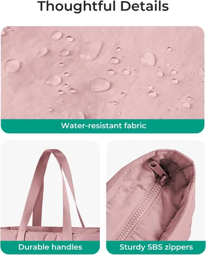 Vista 57 de BAGSMART Bolsa de mano para mujer con cremallera, bolsa de gimnasio con compartimentos, bolsa de trabajo para enfermera, baile, bolsa de yoga