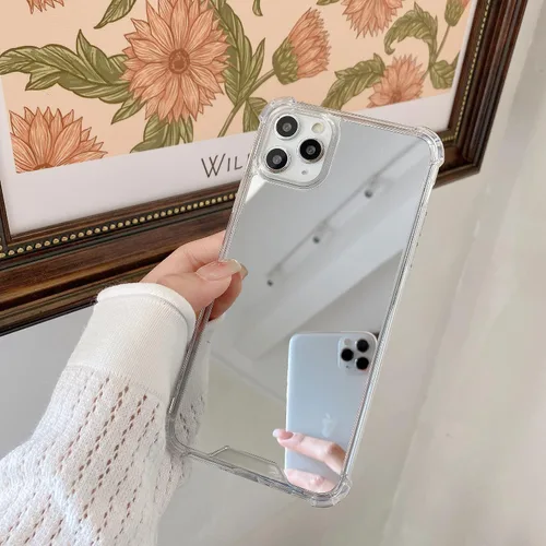 Vista 16 de Funda compatible con iPhone 11 con espejo con parachoques a prueba de golpes, parte trasera dura, delgada, cubierta protectora delgada para niñas