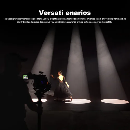Vista 8 de Godox VSA-19K - Kit de accesorios de foco, Snoot cónico con lente de proyección de 19° y 9 Gobos para flash de montaje Bowens, Speedlite, monoluz