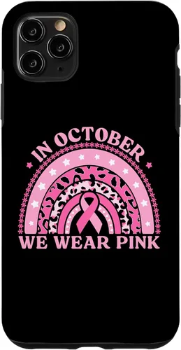 Vista 11 de iPhone 14 En octubre usamos funda para cáncer de mama de leopardo rosa arcoíris 2023