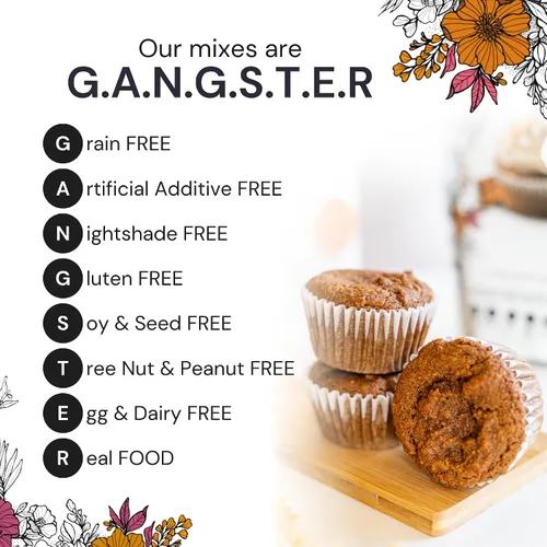 Vista 3 de eat G.A.N.G.S.T.E.R. Mezcla para pastel y muffins de canela Cinnawin, mezcla para hornear apta para alergias, sin granos, sin lácteos, sin frutos