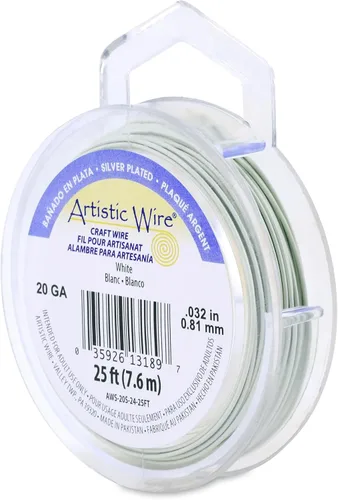 Vista 187 de Artistic Wire, Alambre de cobre de color chapado en plata de calibre 18, resistente al deslustre, amatista, 20 pies