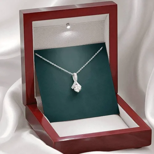 Vista 3 de Message Card Jewelry, Handmade Necklace, Pesonalized Wife Necklace, To My Dream Girl Our Love Knows No Distance Necklace Gift For Wife Fiance