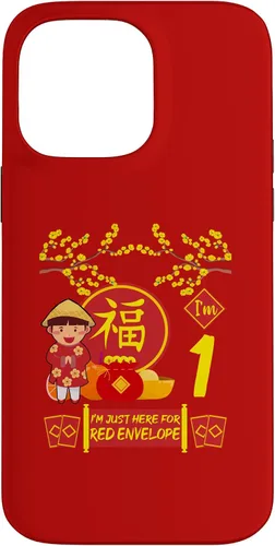 Vista 21 de iPhone 16 1 Año viejo Niños Año Nuevo Chino Decoración Rojo Sobre Caso