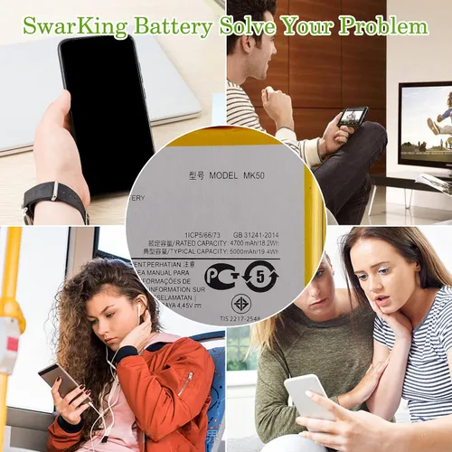 Vista 6 de Batería de repuesto compatible con Motorola ONE 5G ACE MK50 XT2113-2 One 5G Ace XT2113-5 con kit de herramientas