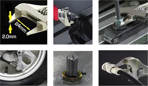 Vista 2 de Engineer TWM-08 - Llave ajustable de bolsillo compacta de 110 mm con mordazas ultra delgadas de 2 mm y cubierta de mango cómoda (TPR)