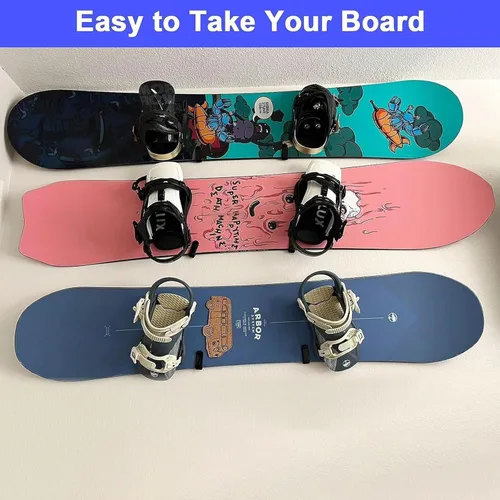Vista 6 de Horizontal Snowboard Wall Mount Clips Snowboard Wall Rack Snowboard Mount Storage Snowboard Display Wall Mount for Room, Garage