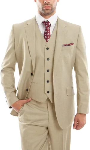 Vista 9 de Traje ajustado de 3 piezas para hombre, chaqueta de 2 botones para hombre, chaleco y pantalones para boda, graduación, negocios formales