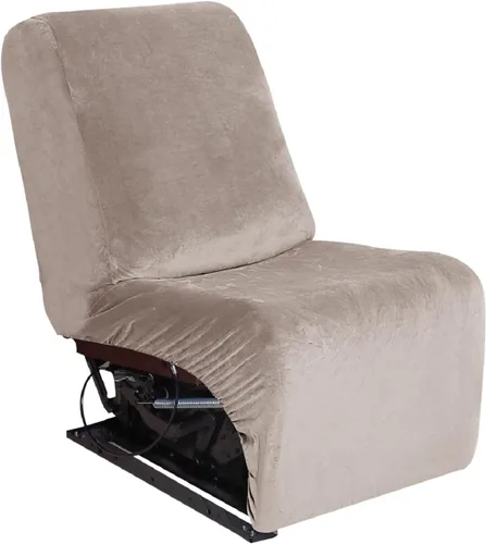 Vista 11 de MINGPINHUIUS Funda elástica de terciopelo para sofá reclinable en la esquina, funda curvada para sofá modular, funda elástica suave para sofá Marrón