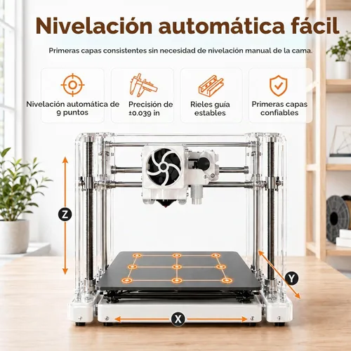 Vista 5 de ENTINA TINA2C Impresora 3D para principiantes totalmente montada Mini Naranja