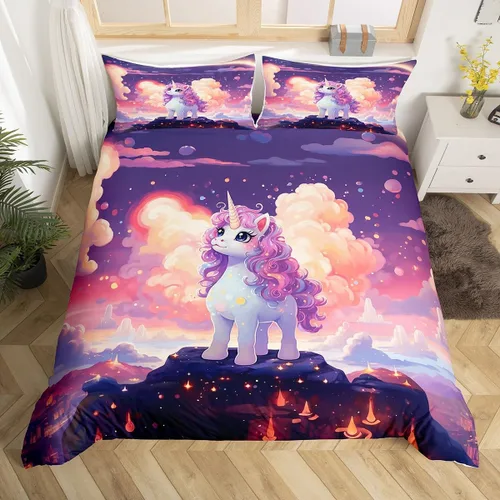 Vista 44 de Erosebridal Juego de ropa de cama individual de animales de la selva para niñas y niños, funda de edredón de elefante oso, tigre, león, safari