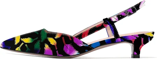 Vista 2 de WAYDERNS Zapatos de tacón bajo con correa de tobillo y puntera puntiaguda para mujer, 1.5 pulgadas