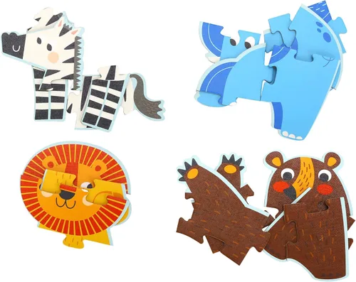 Vista 2 de Learning Curve My First Puzzle - Juego de cuatro animales para niños, multicolor