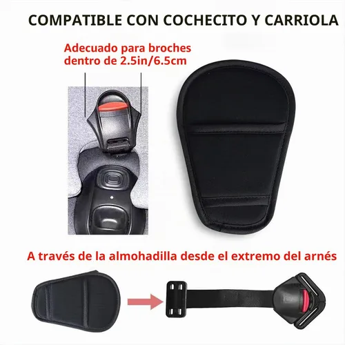 Vista 2 de SeedFuture Cojín de entrepierna para cinturón de seguridad para cochecito de bebé, 2 piezas, almohadillas universales para cinturón de bebé, bebés