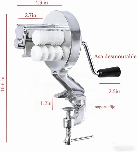 Vista 4 de Máquina manual de Cavatelli y ñoquis Cast aluminum · Manual crank · Nonstick surface · Makes cavatelli & gnocchi · Dishwasher safe · Compact design
