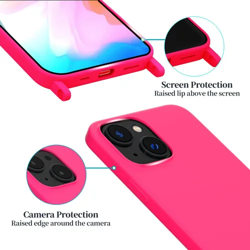 Vista 6 de Funda compatible con iPhone 8 Plus, iPhone 7 Plus/6 Plus/6S Plus con cordón, funda cruzada para iPhone con correa ajustable de silicona para iPhone