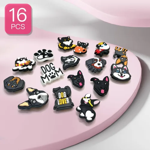 Vista 5 de Fohiahfce Dijes para zapatos de gato y perro que se adaptan a sandalias de zueco, decoración de zapatos, accesorios de animales negros para niños