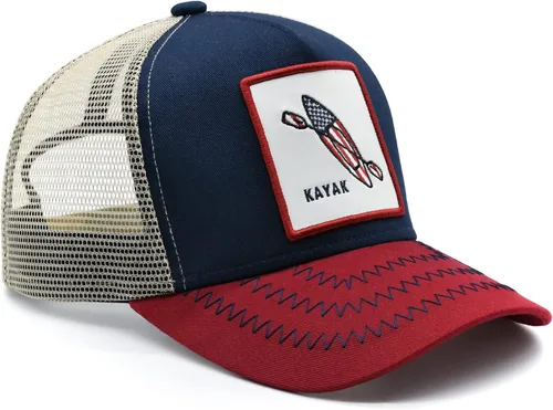 Vista 3 de Gorra de béisbol de Kayak Trucker para hombres y mujeres, ajustable, transpirable, de malla, color azul, Azul