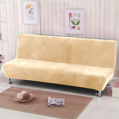 Vista 9 de Funda de felpa para futón sin brazos, funda de terciopelo suave de color liso, funda elástica para sofá cama de 2 y 3 plazas, para el hogar Manzana