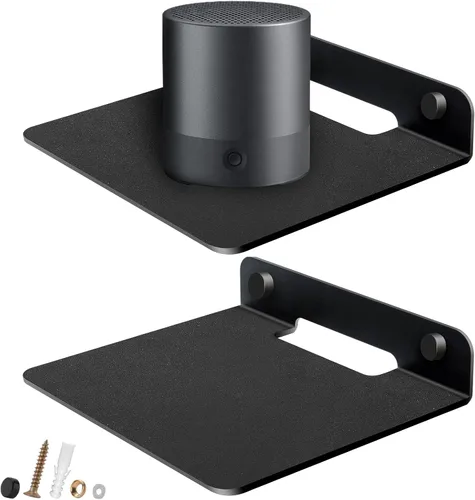 Vista 8 de Estante flotante pequeño para altavoces, estante de montaje en pared antideslizante de 6 pulgadas para cámaras, monitores de bebé, altavoz