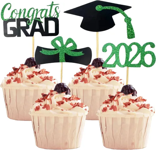 Vista 11 de YuBoBo 2019 - Decoración para magdalenas, decoración para las magdalenas de la fiesta de graduación, año 2019, juego de 48 piezas, 48 pizas