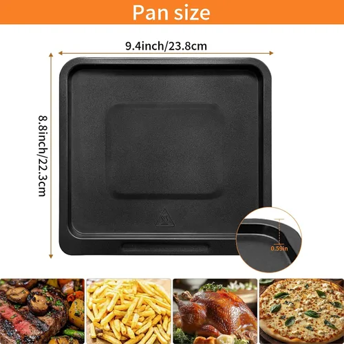 Vista 2 de Bandeja de cocina para freidora de aire CHEFMAN XL 10L multifuncional freidora de aire digital, 9.4 x 8.8 pulgadas, piezas de repuesto para freidora