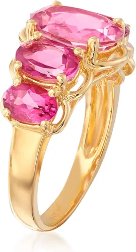 Vista 3 de Ross-Simons 4.50 ct. t.w. Gemstone 5-Stone Ring in 18kt Gold Over Sterling