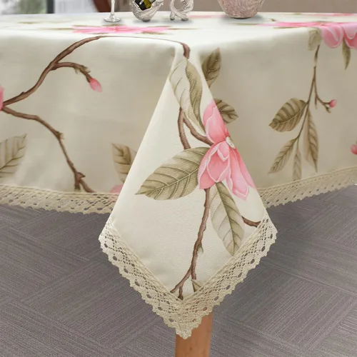 Vista 9 de Mantel cuadrado con estampado floral de 38 x 38 pulgadas, resistente a las manchas e impermeable, para cocina, comedor, interior y exterior