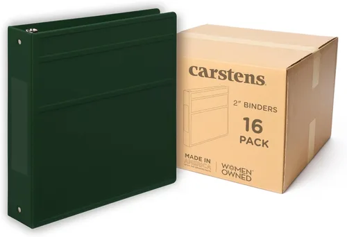 Vista 44 de Carstens Carpeta de 3 Anillos de Servicio Pesado de 2 Pulgadas - Apertura Lateral, Negro, Plástico Duradero, Anillos Sin Espacios, Cubiertas