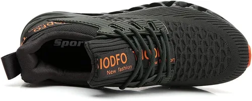 Vista 2 de SKDOIUL Tenis para correr para hombre, tenis de malla transpirable para corredores de senderos