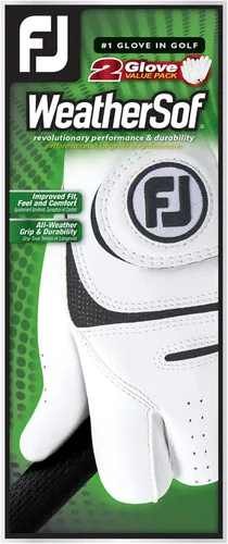 Vista 2 de FootJoy WeatherSof - Paquete de 2 guantes de golf de generación anterior para hombre Blanco