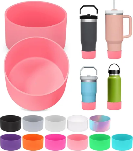 Vista 14 de PICcircuit 2 piezas para Stanley Boot, fondo de silicona para Quencher Adventure 40oz 30oz botella IceFlow 20oz 30oz y para vaso Hydroflask 12-24oz