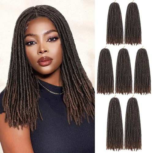 Vista 27 de WIGNEE Cabello de Ganchillo 120 Hebras Locs Sintéticos 8 Pulgadas Locs Suaves Pre-Trenzados 6 Paquetes Cabello de Ganchillo Pre-Anudado para Mujeres