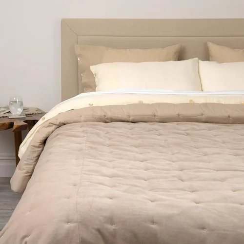 Vista 14 de Best Home Fashion Edredón de lino y algodón con diamantes, elegancia casual, ropa de cama ligera y elegante, manta, individual, gris, 86 pulgadas