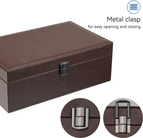Vista 5 de LANDICI Joyero organizador para mujeres y niñas estuche grande de 2 capas para hombres con bandeja extraíble soporte de almacenamiento de joyas