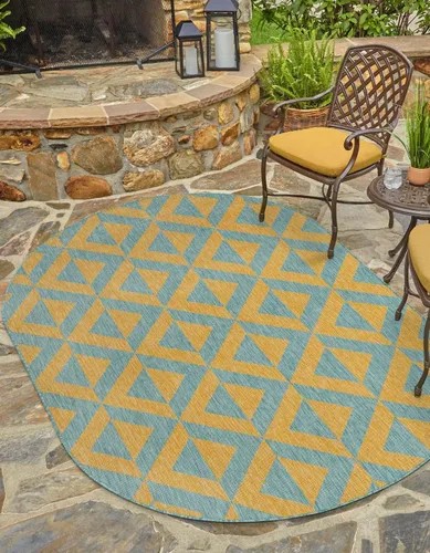 Vista 40 de Unique Loom Jill Zarin Outdoor Collection - Alfombra rectangular (2 pies 2 pulgadas x 3 pies 1 pulgadas, rectangular, beige y marrón)