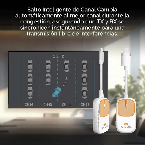 Vista 8 de EZCast Pocket Plus - Receptor y transmisor de pantalla inalámbrico Compatible con USB-C Soporte Miracast y AirPlay Funciona sin modo Alt DP