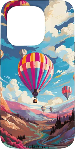 Vista 14 de Colorful Hot Air Balloons Pop Art Style Case for iPhone 17