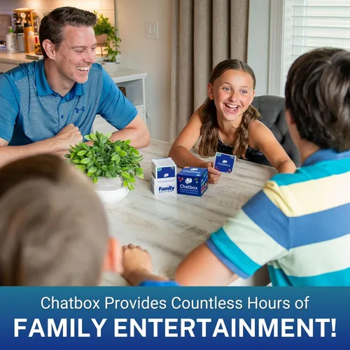 Vista 4 de Chatbox 200 tarjetas de inicio de conversación, juegos familiares para niños y adultos, divertidos juegos de viaje, juego de cartas para fiesta