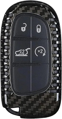 Vista 7 de Funda para llavero de fibra de carbono genuina para Jeep Compass Grand Cherokee SRT Renegade Trailhawk Smart Car Remote Key Fob Case para hombres