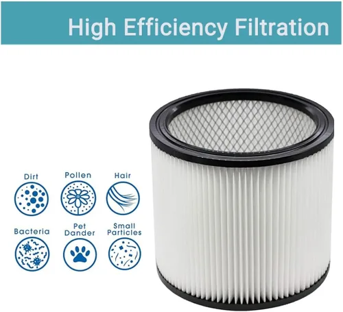 Vista 3 de Paquete de 2 filtros de repuesto compatibles con Shop Vac 90304 90333 90350, filtros de cartucho reutilizables y lavables que se adaptan a