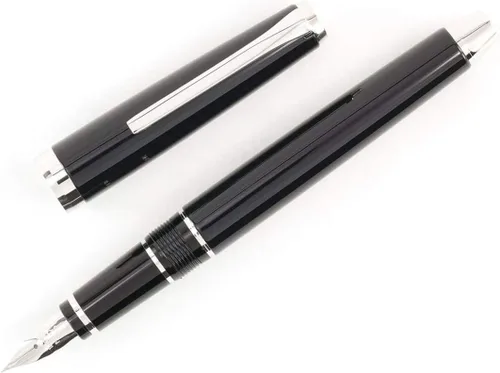 Vista 6 de PILOT Pluma estilográfica Metal Falcon Collection, barril negro, punta extrafina (60461)