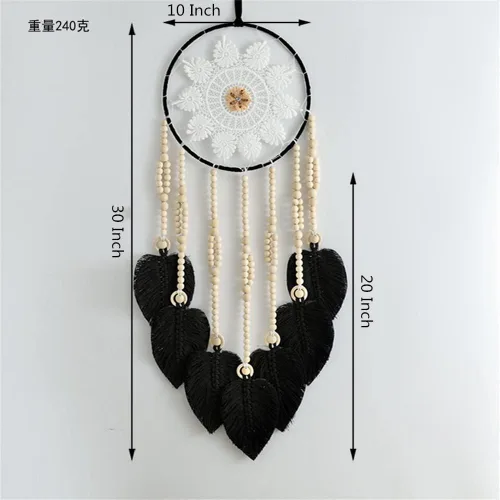 Vista 6 de Atrapasueños para colgar macramé, tapiz bohemio para pared, tapiz hecho a mano, decoración de pared para el hogar, frontón de pared de 10 x 30
